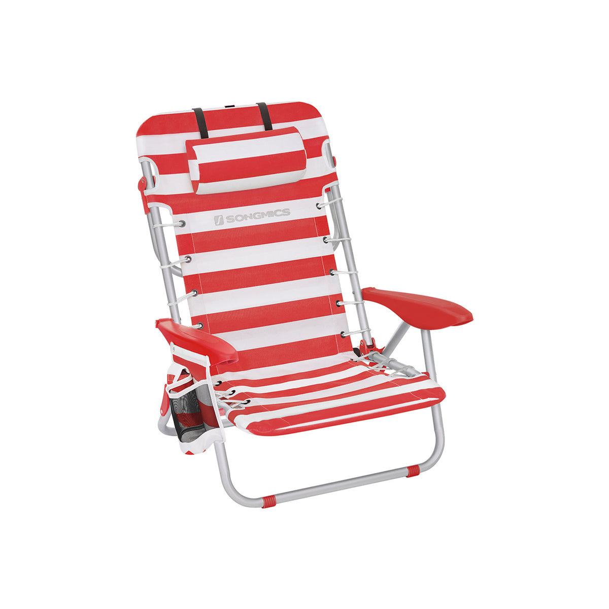 Chaise de plage pliante rouge blanc