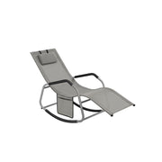 Fauteuil à bascule cadre en acier 151 x 56 x 90 cm gris tourterelle