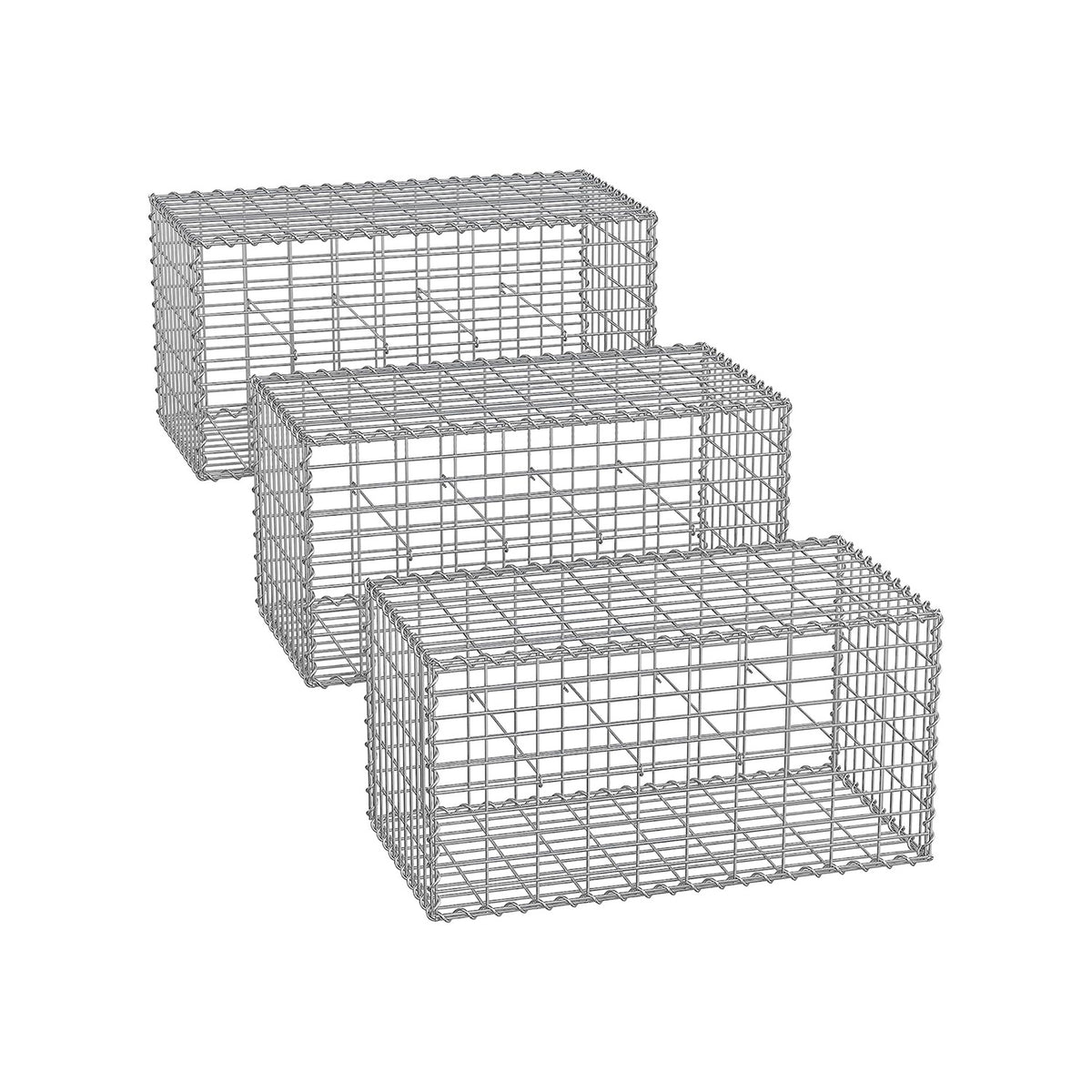 3 Gabions 100 x 50 x 50 cm