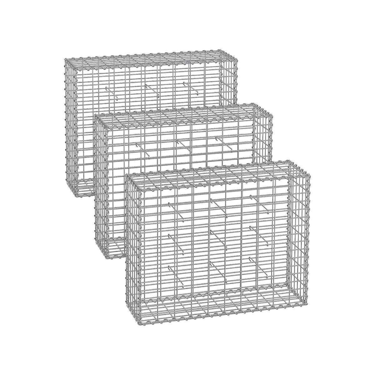 3 Gabions 100 x 80 x 30 cm