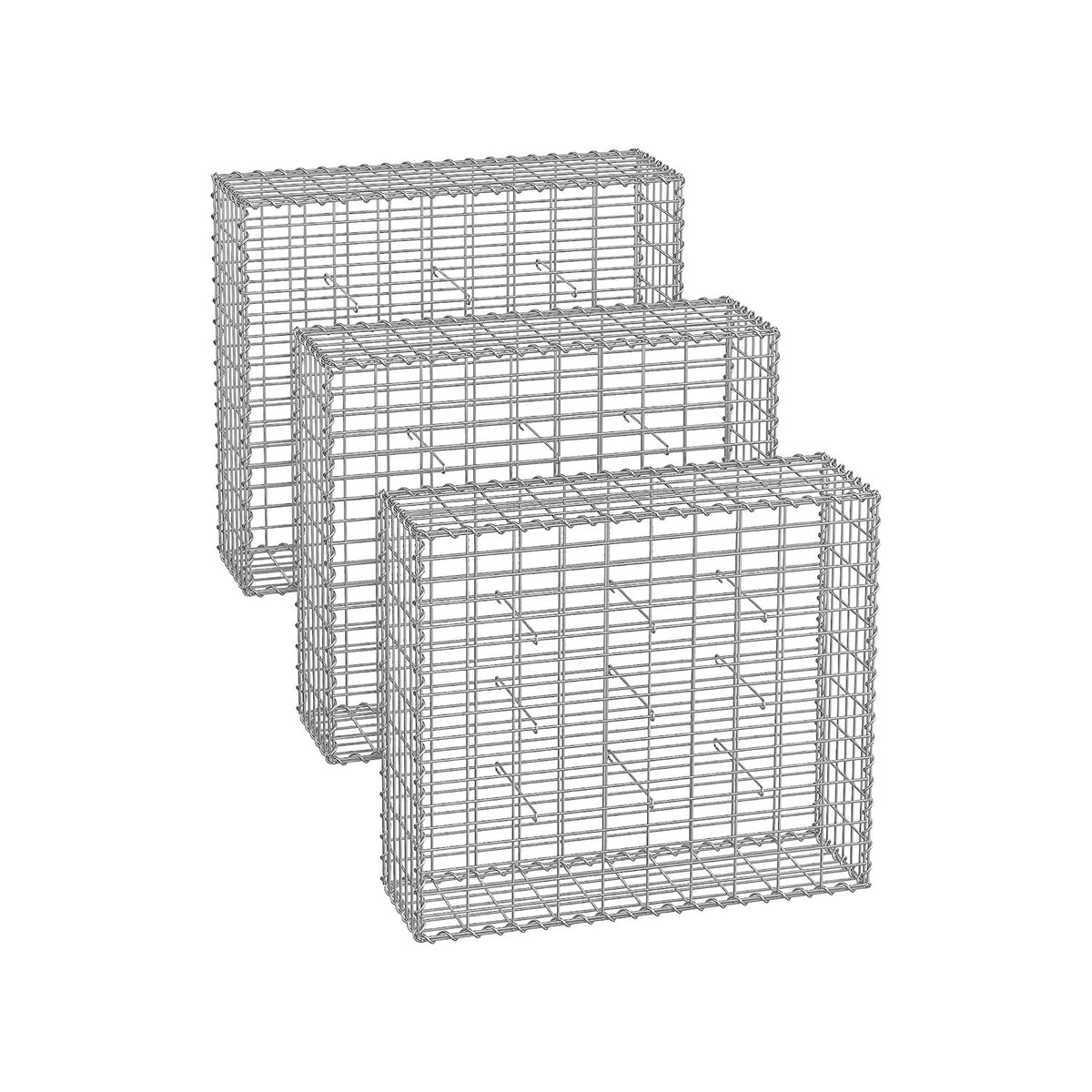 3 Gabions 100 x 90 x 30 cm