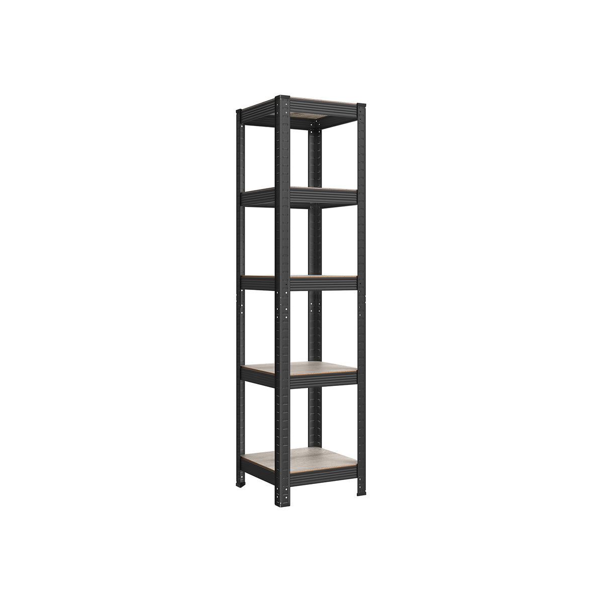 Étagère de rangement à 5 niveaux style naturel grège et noir