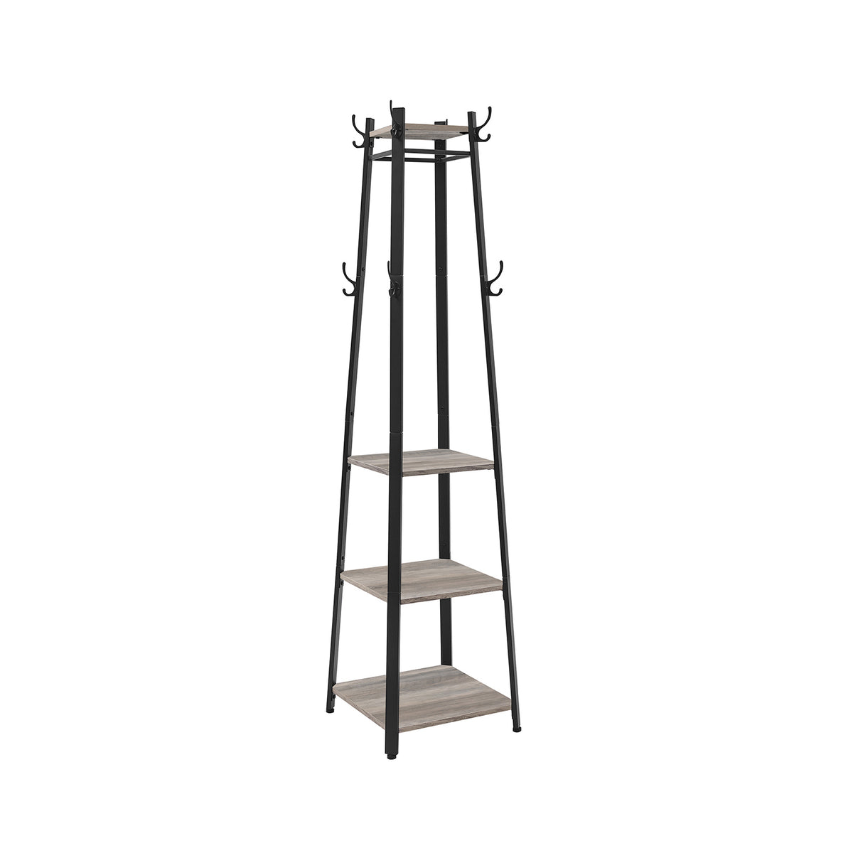 Portant à vêtements avec étagère à 3 niveaux grège et noir