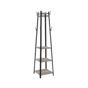 Portant à vêtements avec étagère à 3 niveaux grège et noir