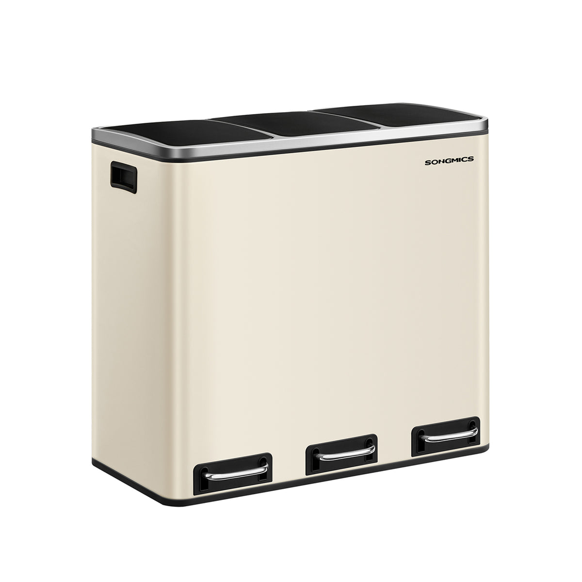 Poubelle cuisine 3 x 18L avec pétal beige sable