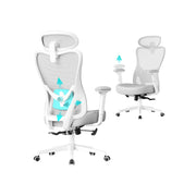 Fauteuil de bureau ergonomique avec appui-tête et soutien lombaire