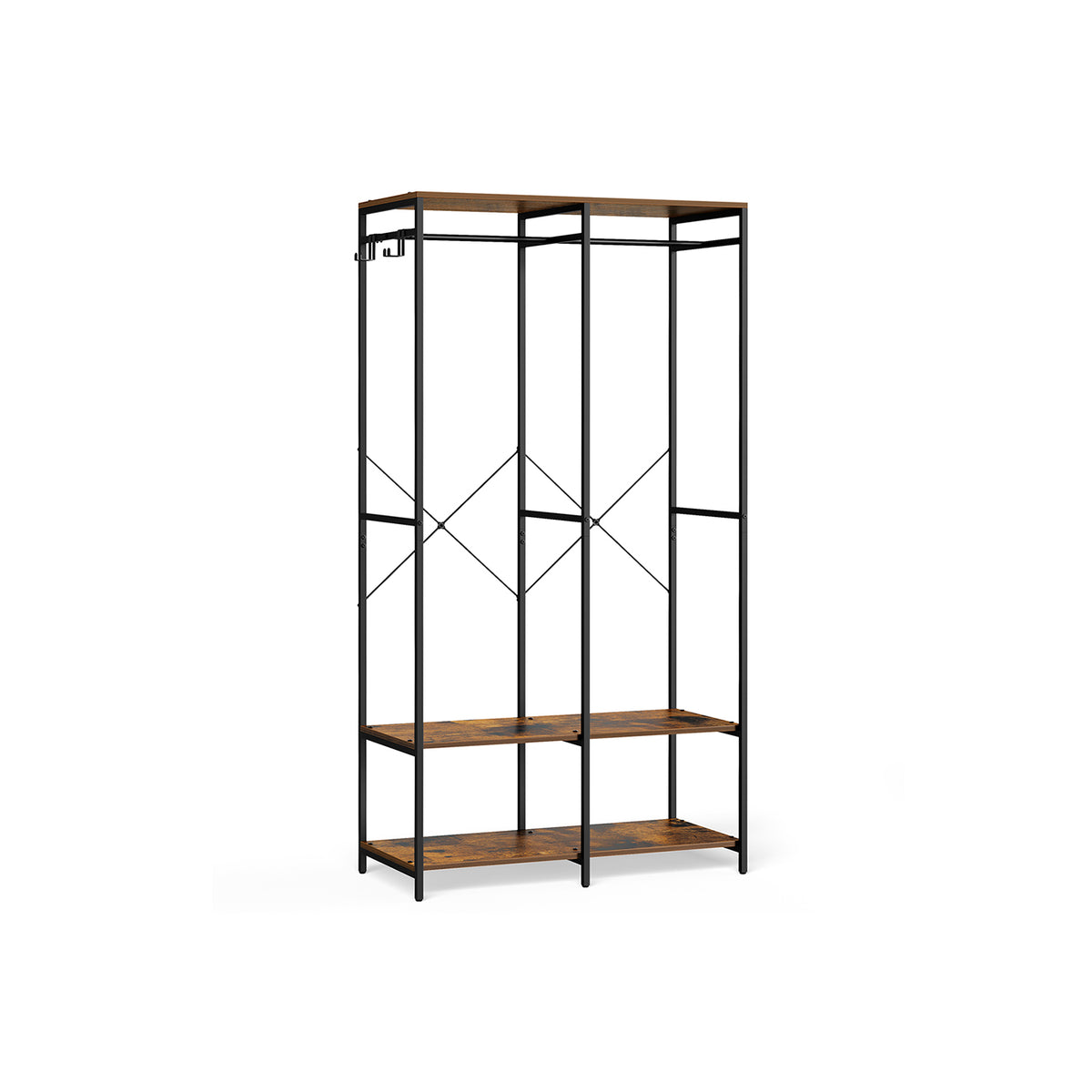 Armoire vêtements portable marron rustique