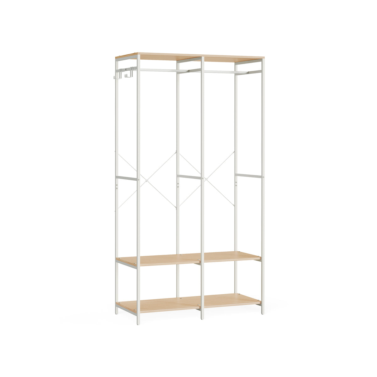 Armoire vêtements portable beige naturel
