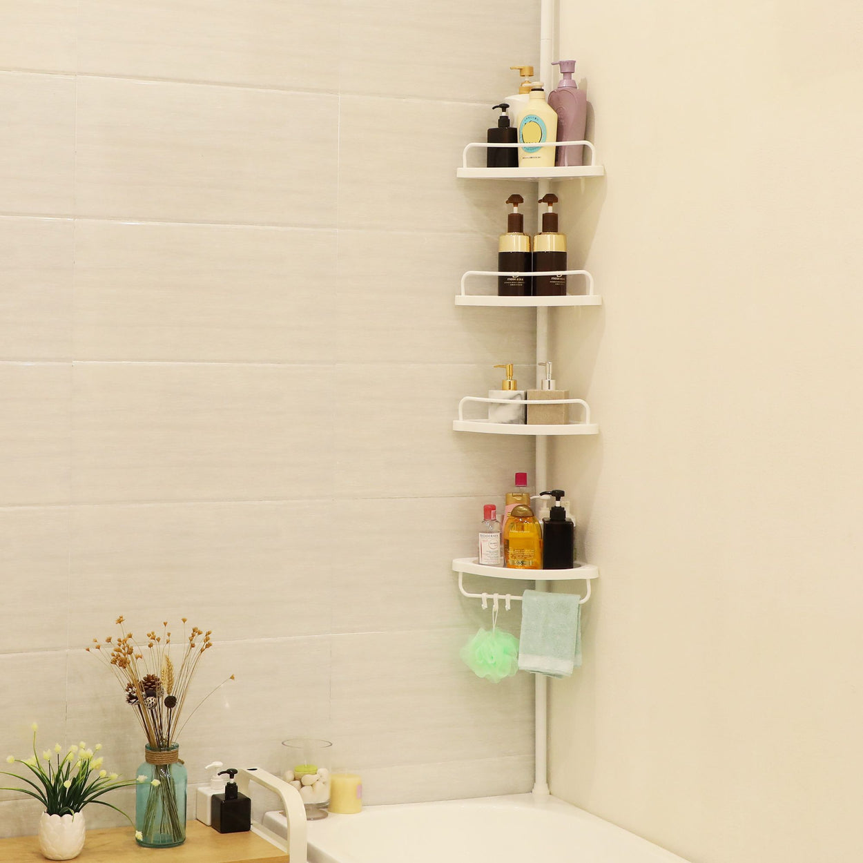 Étagère d'angle salle de bain