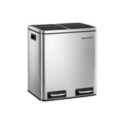 Poubelle 2 x 15L métallisé